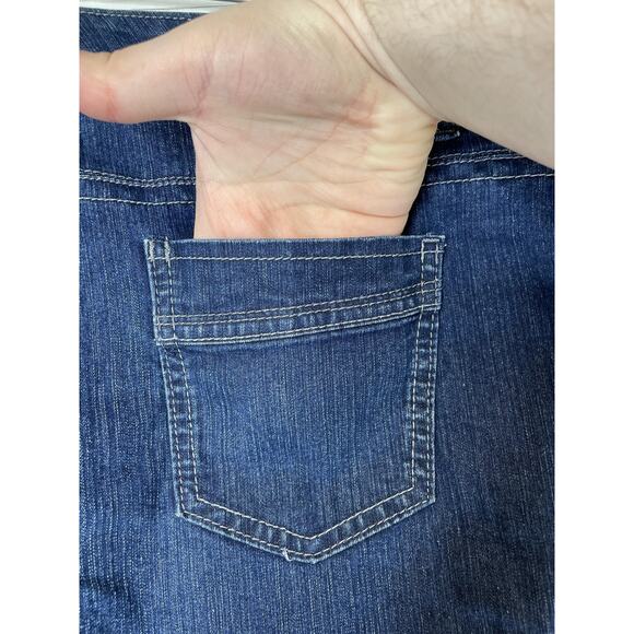 Gloria Vanderbilt Shorts Womens 14 Blue Denim Sammy Stretch Utility Carpenter - Picture 8 of 13